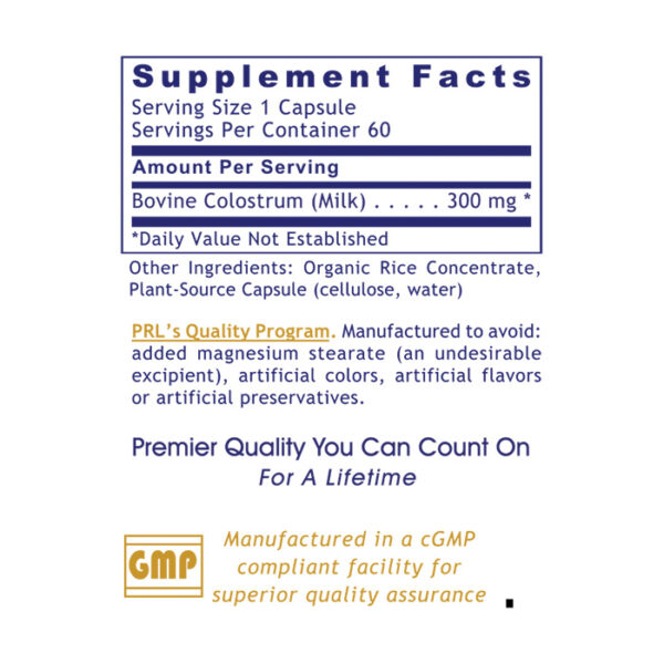 Premier Colostrum-IgG™ Caps Facts