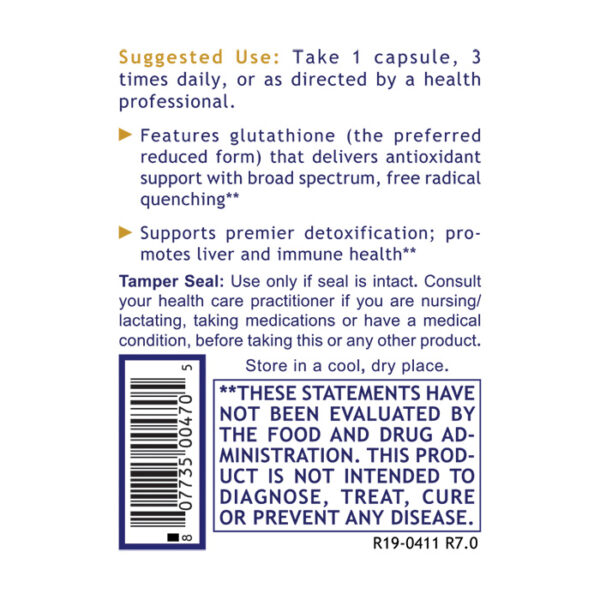 Premier-Glutathione-Complex-60caps-Usage