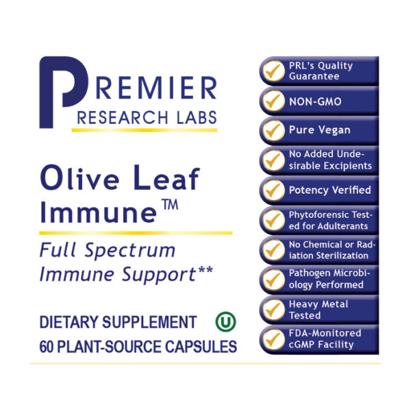 Olive Leaf Immune 60caps Label
