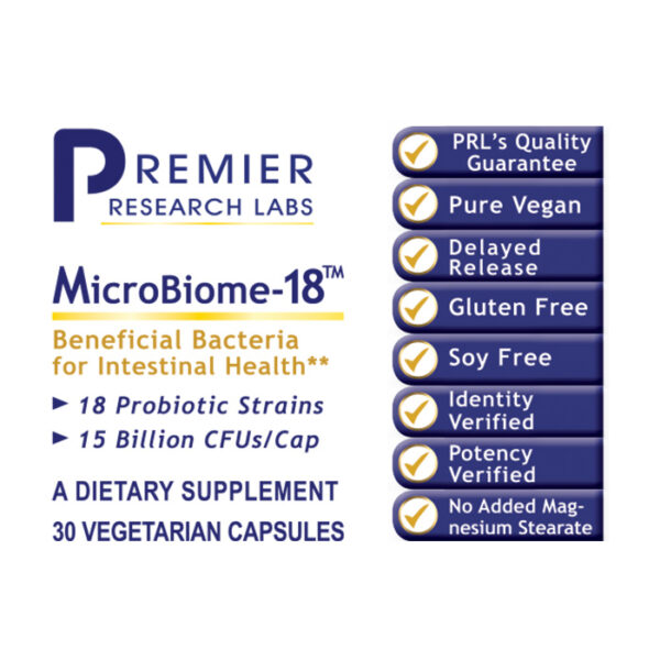 Premier MicroBiome-18 30caps Label
