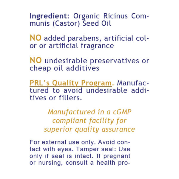 Premier Castor Oil 8oz Facts