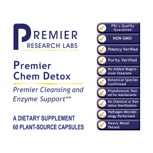 Premier Chem Detox 60 Capsules Label