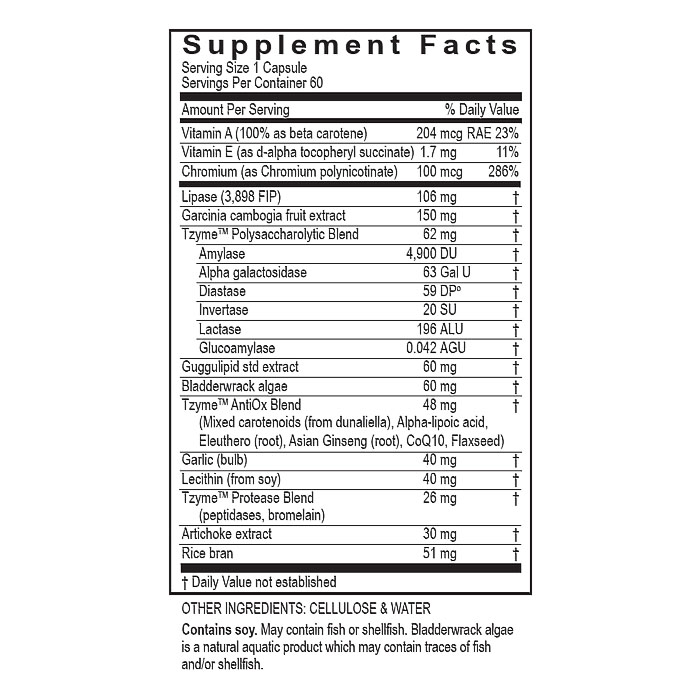 TransFormation Lypo Enzyme Facts